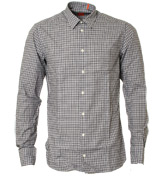 Hugo Boss Mid Blue Check Long Sleeve Shirt