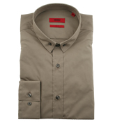 Hugo Boss Plain Khaki Long Sleeve Shirt (Enrico)