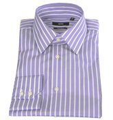 Boss Hugo Boss Purple and White Striped Regular Fit
