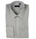 Boss Hugo Boss White and Brown Stripe Long Sleeve Shirt (Enzo)