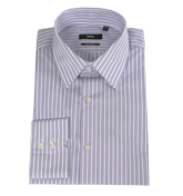 Boss Hugo Boss White and Purple Striped Regular Fit