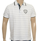 Hugo Boss White Stripe Pique Polo Shirt (Vito)
