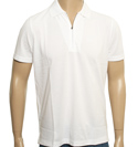 Hugo Boss White Zip Fastening Pique Polo Shirt (Verona)