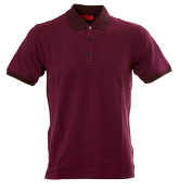 HUGO Purple and Maroon Stripe Polo Shirt (Nono)