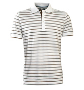 Boss Janis 37 White Stripe Pique Polo Shirt