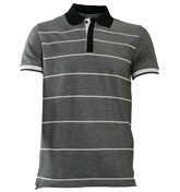 Boss Janis 40 Black and White Pique Polo Shirt