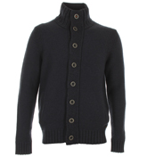 Boss Kamara Navy Buttoned Sweater