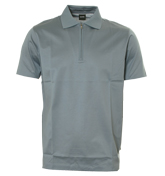 Boss Light Grey 1/4 Zip Polo Shirt (Verona)