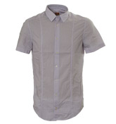 Boss Lilac Stripe Short Sleeve Shirt (Cambia)