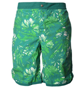 Boss Madagascar OM Green Floral Swim Shorts