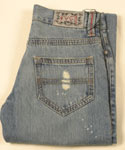 Boss Mens Blue Button Fly Worn & Distressed Denim Jeans - 34 Leg - Red Label