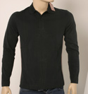Mens Boss Black 2 Button Long Sleeve Cotton Polo Shirt - Orange Label