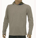 Boss Mens Boss Light Grey Hooded Sweatshirt with Multi-Coloured Lining