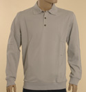 Mens Light Grey Long Sleeve Polo Shirt - Black Label