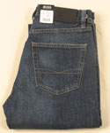Boss Mens Mid Blue Button Fly Worn Denim Jeans - 34 Leg - Black Label