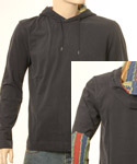 Boss Mens Navy Hooded Sweatshirt with Multi-Coloured Lining - Orange Label
