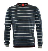 Boss Navy and White Stripe Sweater (Kelerist)
