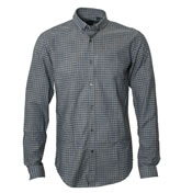 Boss Peric Blue, White and Grey Check Shirt