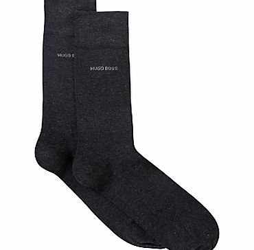 Boss Plain Socks, Pack of 2, Charcoal