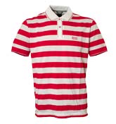 Boss Red and white Stripe Polo Shirt (Janis 24)