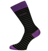 Boss S Design Black and Purple Socks (1 Pair)