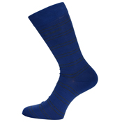 Boss S Design Blue and Grey Stripe Socks (1 Pair)
