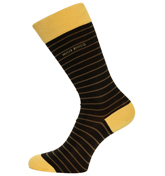 Boss S Design Brown and Yellow Socks (1 Pair)