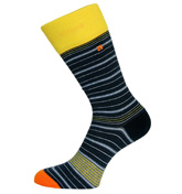 Boss S Design Navy and Yellow Stripe Socks (1