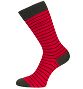 S Design Red and Grey Socks (1 Pair)