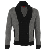 Boss Satang Grey Shawl Neck Cardigan