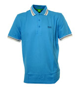 Boss Sky Blue Stripe Pique Polo Shirt (Paddy 1)