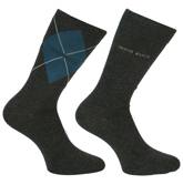 Boss Twopack RS Design Dark Grey and Black Socks