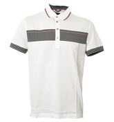 Boss White and Black Pique Polo Shirt (Vito 08)