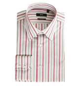 White, Red and Grey Stripe Long Sleeve