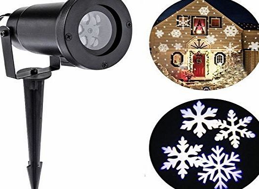 BOSSJOY Projector Light Moving White Snowflakes Spotlight Lamp, Sparkling Landscape Projection LED Lights Waterproof Indoor Outdoor for Christmas Holiday Garden Home Wall Decoration