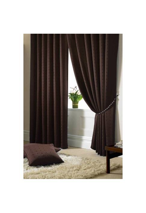 Boston Chocolate - Tape Heading - Lined Curtains