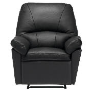 Boston Leather Recliner Chair, Black