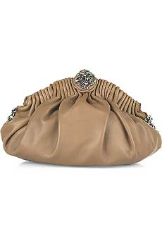 Bottega Veneta Ruched Leather Clutch