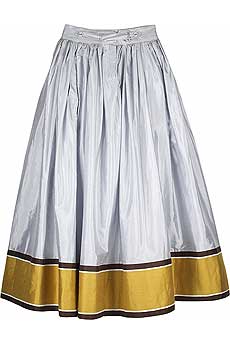 Silk pinstripe skirt