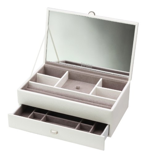 Boutique - Medium Contemporary Cream Jewellery Box - 70950
