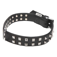 Boutique Extra Large Black Studded Buckle Collar for Dogs 51-58.5cm (20-23in)