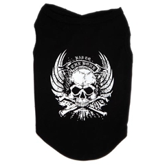 Boutique Extra Small Black Skull T-Shirt for Dogs