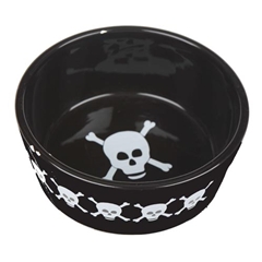 Boutique Large Black Plastic Bad Ass Feeding Bowl for Dogs