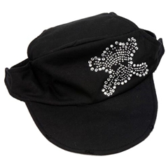 Boutique Large Black Skull and Crossbones Cap for Dogs
