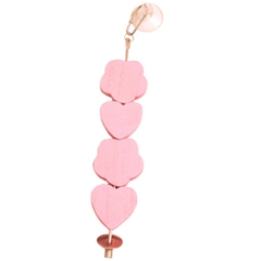 Pink Heart Strings Wooden Treat Skewer for Small Pets