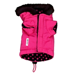 Pink Polka Dot Parka Dog Coat