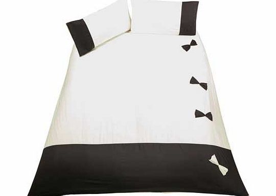 Bow Black and Cream Bedding Set - Kingsize