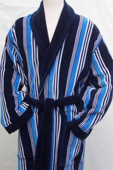 Bown of London Cowes Stripe Velour Dressing Gown