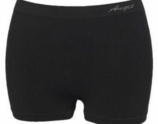 Ladies Microfibre Breathable Boxershorts / Boy Shorts - Wicking Underwear One Size (BLACK)