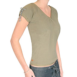 Knit Top With Camouflage Trim